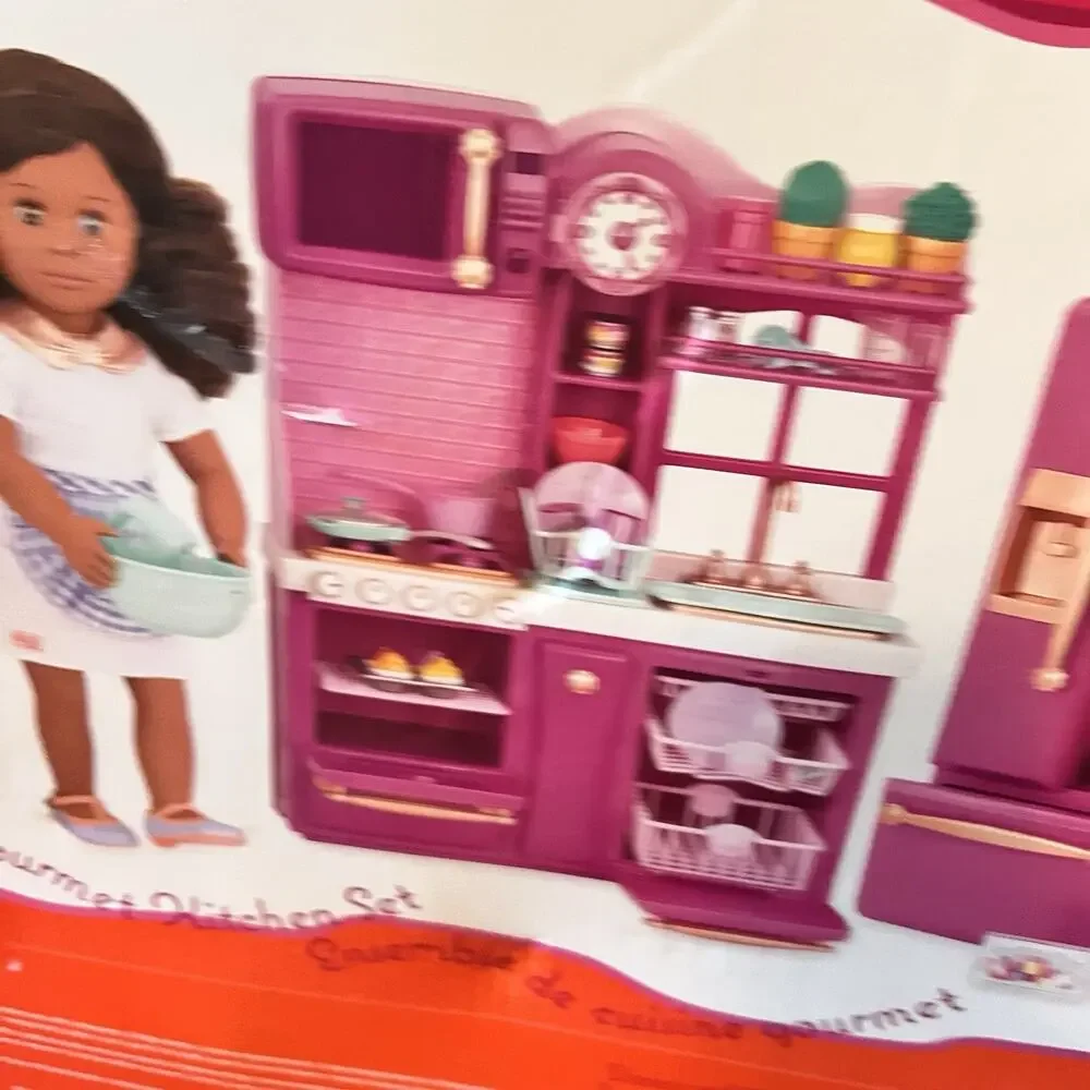 RARE Our Generation Gourmet Kitchen Set Lillac Purple Refrigerator Stove RETIRED
